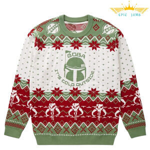 Disney Star Wars Boba Fett Christmas Holiday Ugly Sweater Men's Size S New